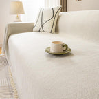 Beige Chenille couch cover variant