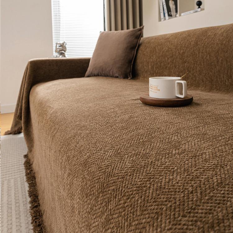 Brown Chenille couch cover variant