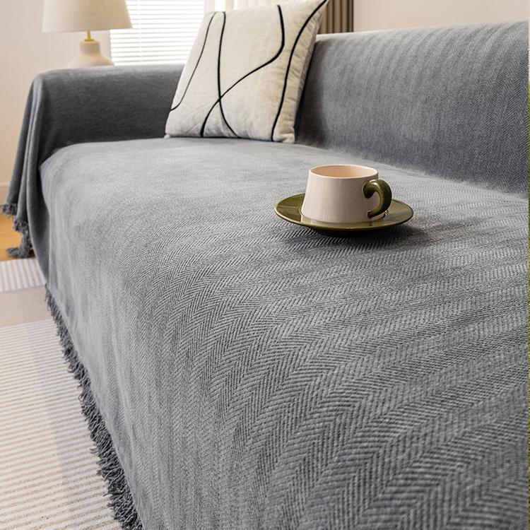 Gray Chenille couch cover variant