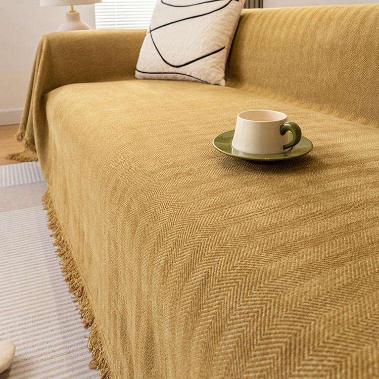 Orange Chenille couch cover variant