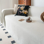 Beige Faux Linen couch cover variant