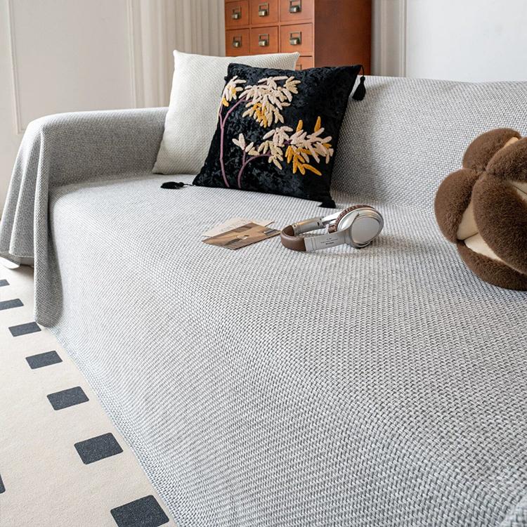 Light gray Faux Linen couch cover variant