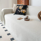 Beige Faux Linen couch cover variant