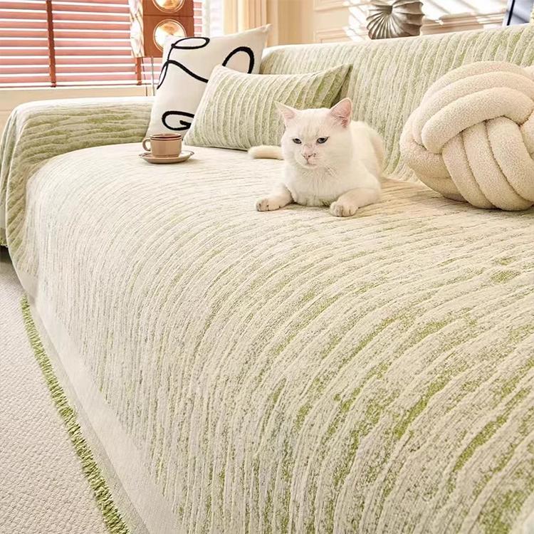 Green Chenille couch cover variant