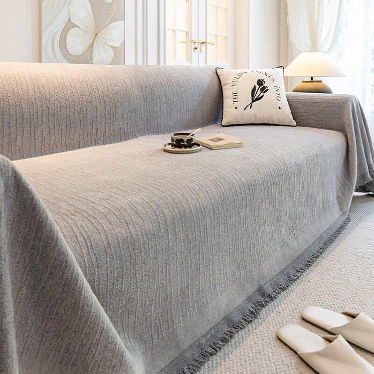 Gray Chenille couch cover variant