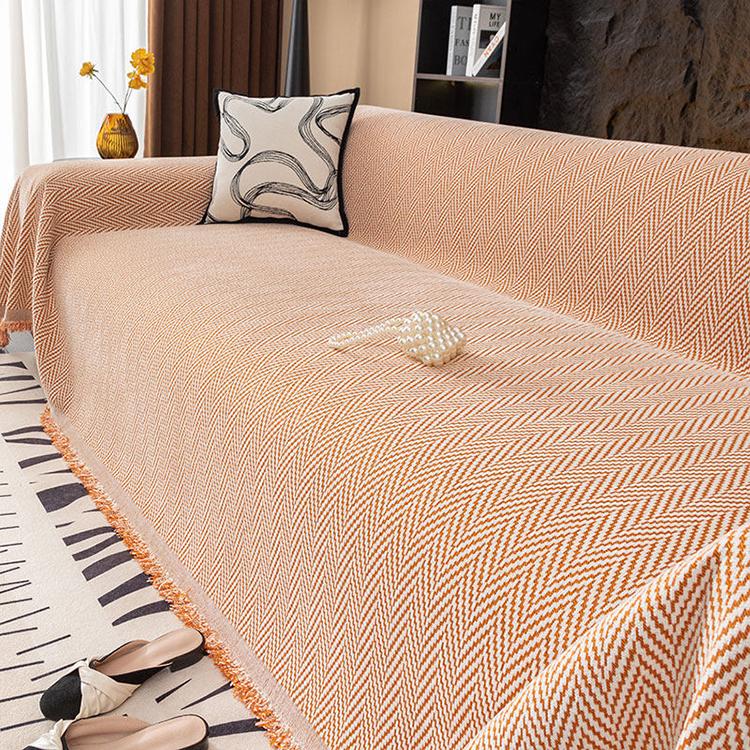 Orange Chenille couch cover variant