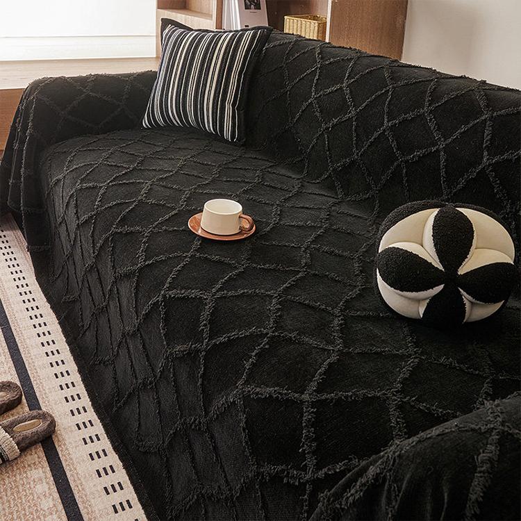 Black Chenille couch cover variant