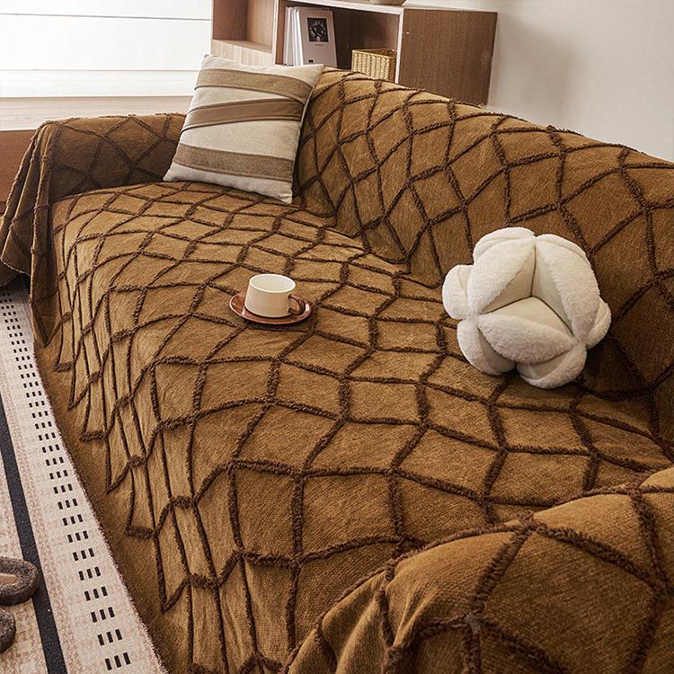 Dark brown Chenille couch cover variant