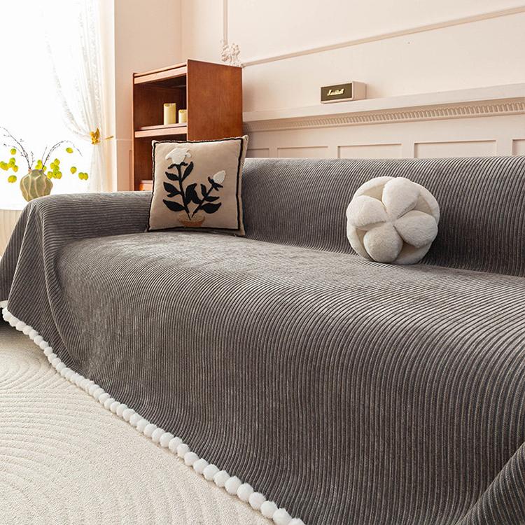Dark gray Chenille couch cover variant