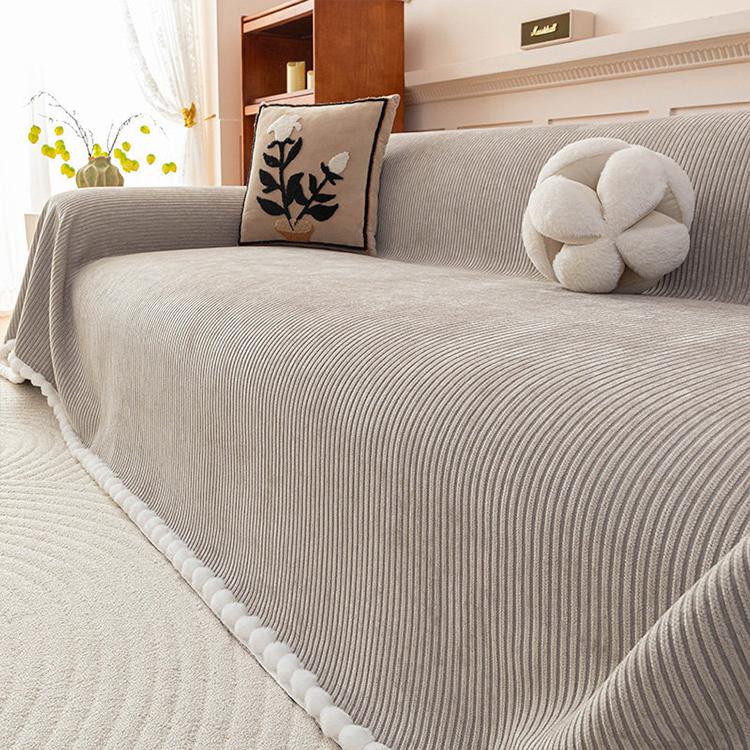 Light gray Chenille couch cover variant