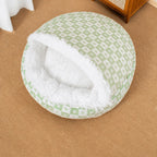 Plush Shell Cave Bed for Cats and Small Dogs - S / Green