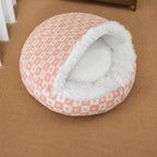 Plush Shell Cave Bed for Cats and Small Dogs - M / Pink
