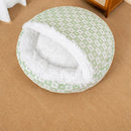 Plush Shell Cave Bed for Cats and Small Dogs - M / Green