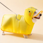 Hooded Dog Rain Poncho with Clear Brim and Belly Cover - 2XL / Yellow