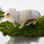 Hooded Dog Rain Poncho with Clear Brim and Belly Cover - S / Gray