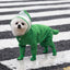 Four-Leg Dog Rain Suit with Clear Hood and Leash Access - S / Green