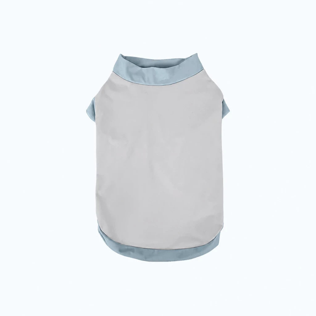 Color-Block Stretch Dog Tank Top with Contrast Trim - M / Gray