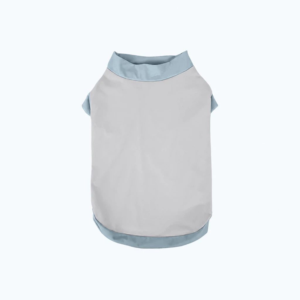 Color-Block Stretch Dog Tank Top with Contrast Trim - L / Gray