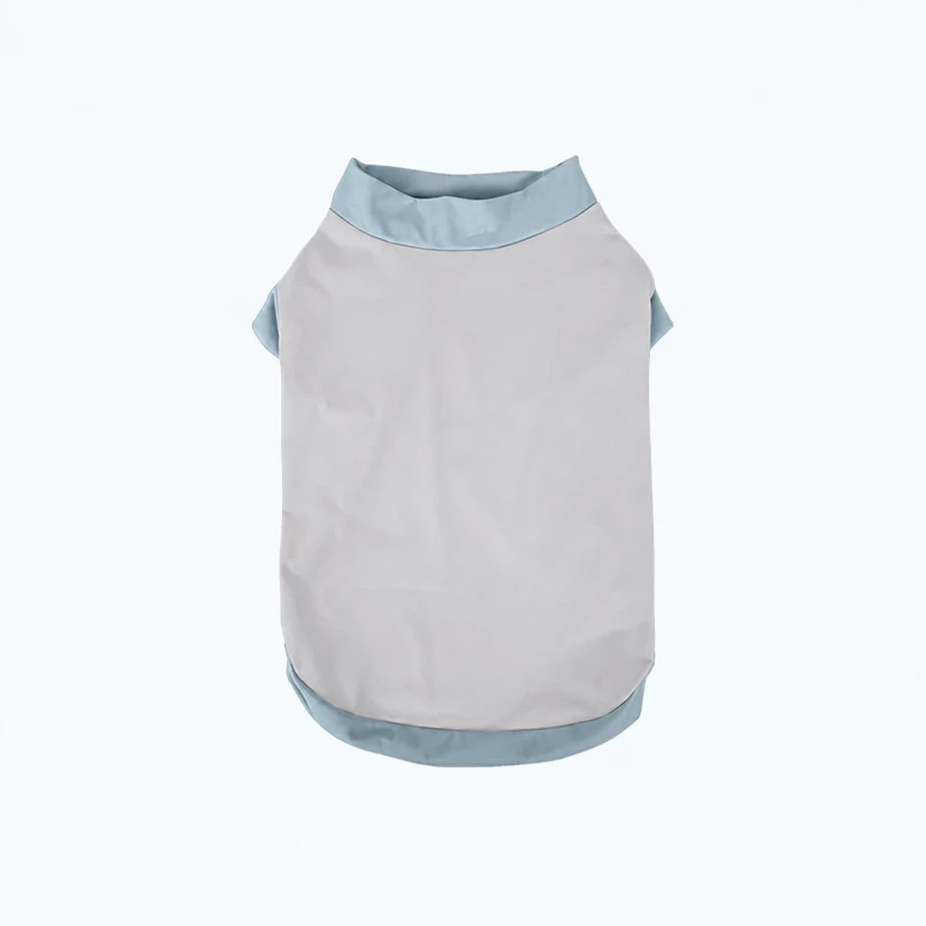 Color-Block Stretch Dog Tank Top with Contrast Trim - XXL / Gray