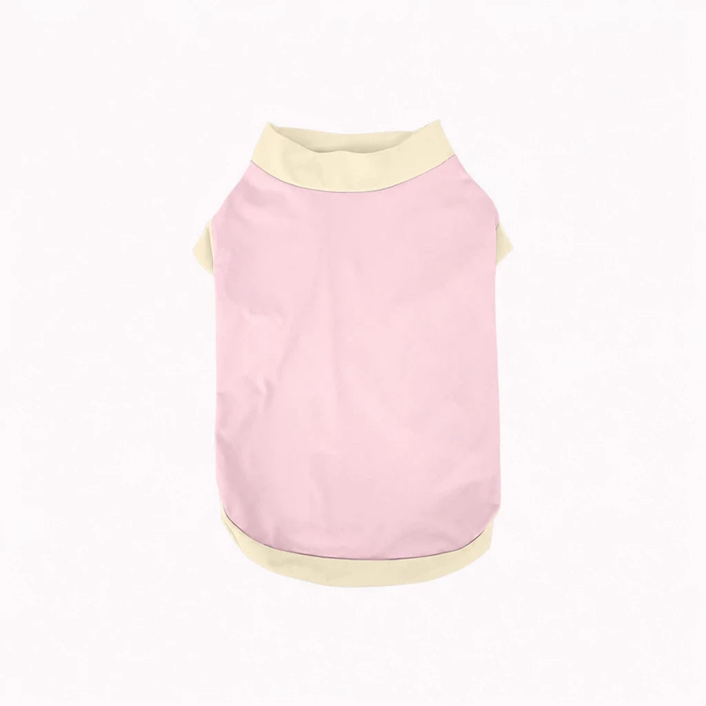 Color-Block Stretch Dog Tank Top with Contrast Trim - L / Light pink
