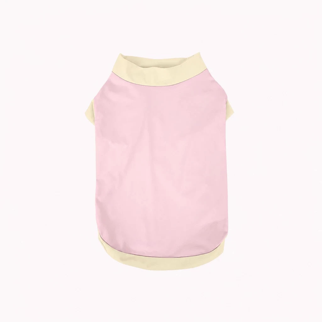 Color-Block Stretch Dog Tank Top with Contrast Trim - XL / Light pink