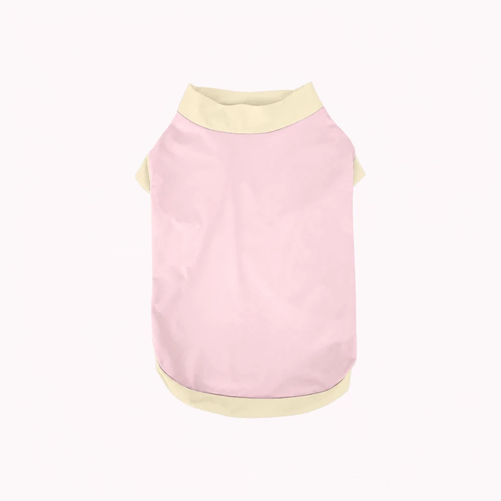 Color-Block Stretch Dog Tank Top with Contrast Trim - XXL / Light pink
