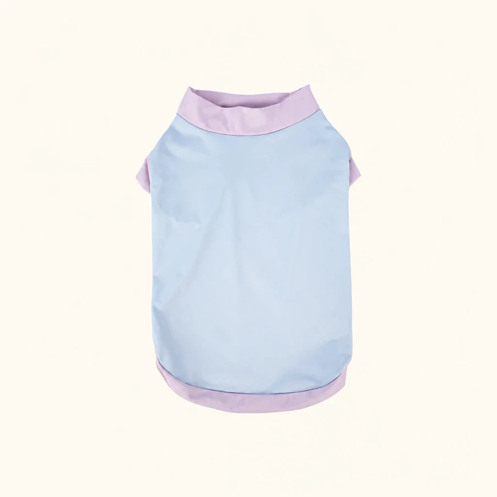 Color-Block Stretch Dog Tank Top with Contrast Trim - XL / Light blue