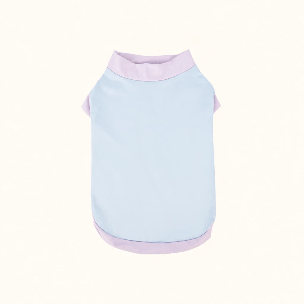 Color-Block Stretch Dog Tank Top with Contrast Trim - XXL / Light blue