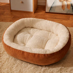 Orange-and-cream oval bed option