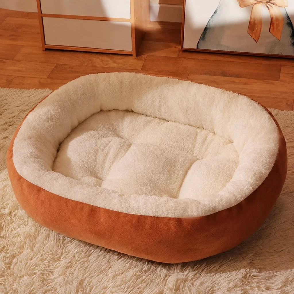 Orange-and-cream oval bed option