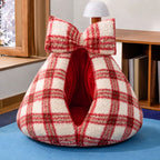 Red plaid pet cave bed M option