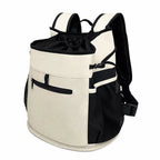 Mesh Front and Back Pet Carrier with Supportive Base - S / Beige
