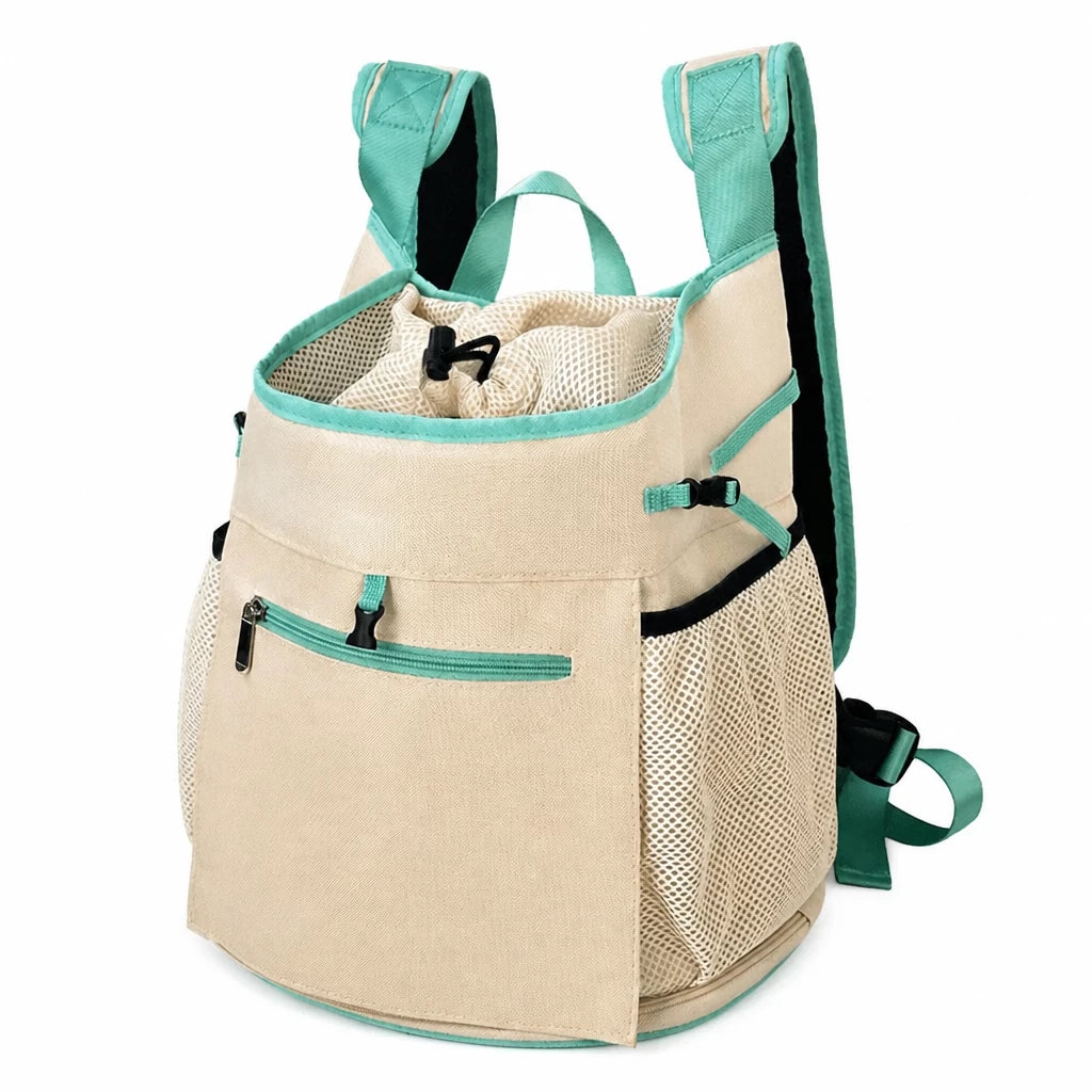 Mesh Front and Back Pet Carrier with Supportive Base - S / Light blue