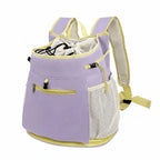 Mesh Front and Back Pet Carrier with Supportive Base - M / Purple