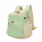 Mesh Front and Back Pet Carrier with Supportive Base - L / Green