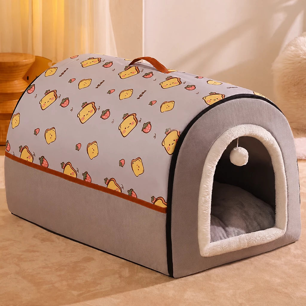 Enclosed Plush Pet House — style view
