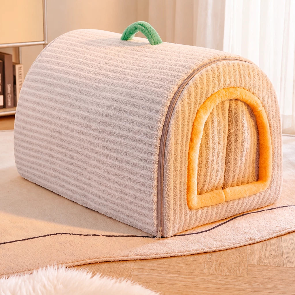 Enclosed Plush Pet House — style view