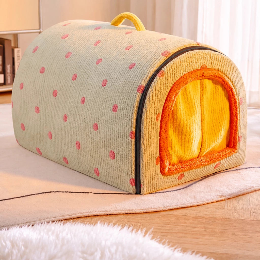 Enclosed Plush Pet House — style view