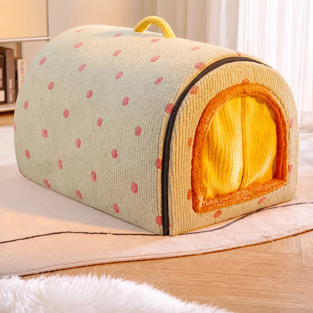 Enclosed Plush Pet House — style view