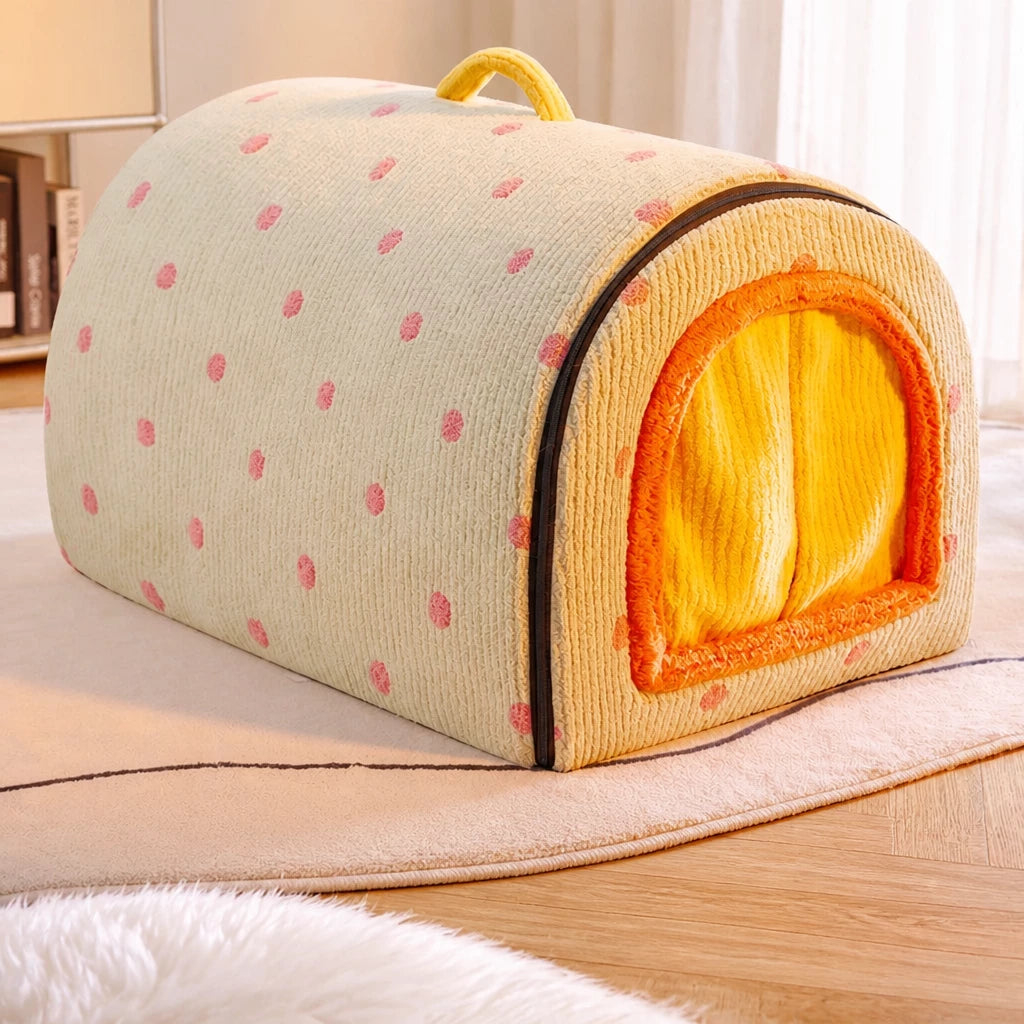 Enclosed Plush Pet House — style view