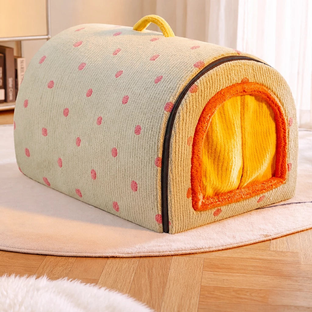 Enclosed Plush Pet House — style view