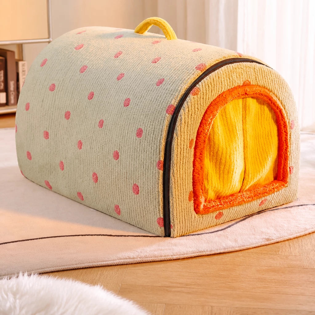 Enclosed Plush Pet House — style view