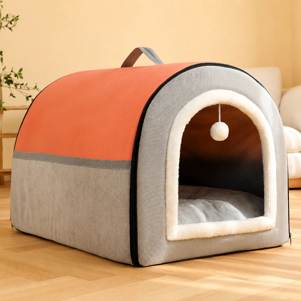 Enclosed Plush Pet House — style view