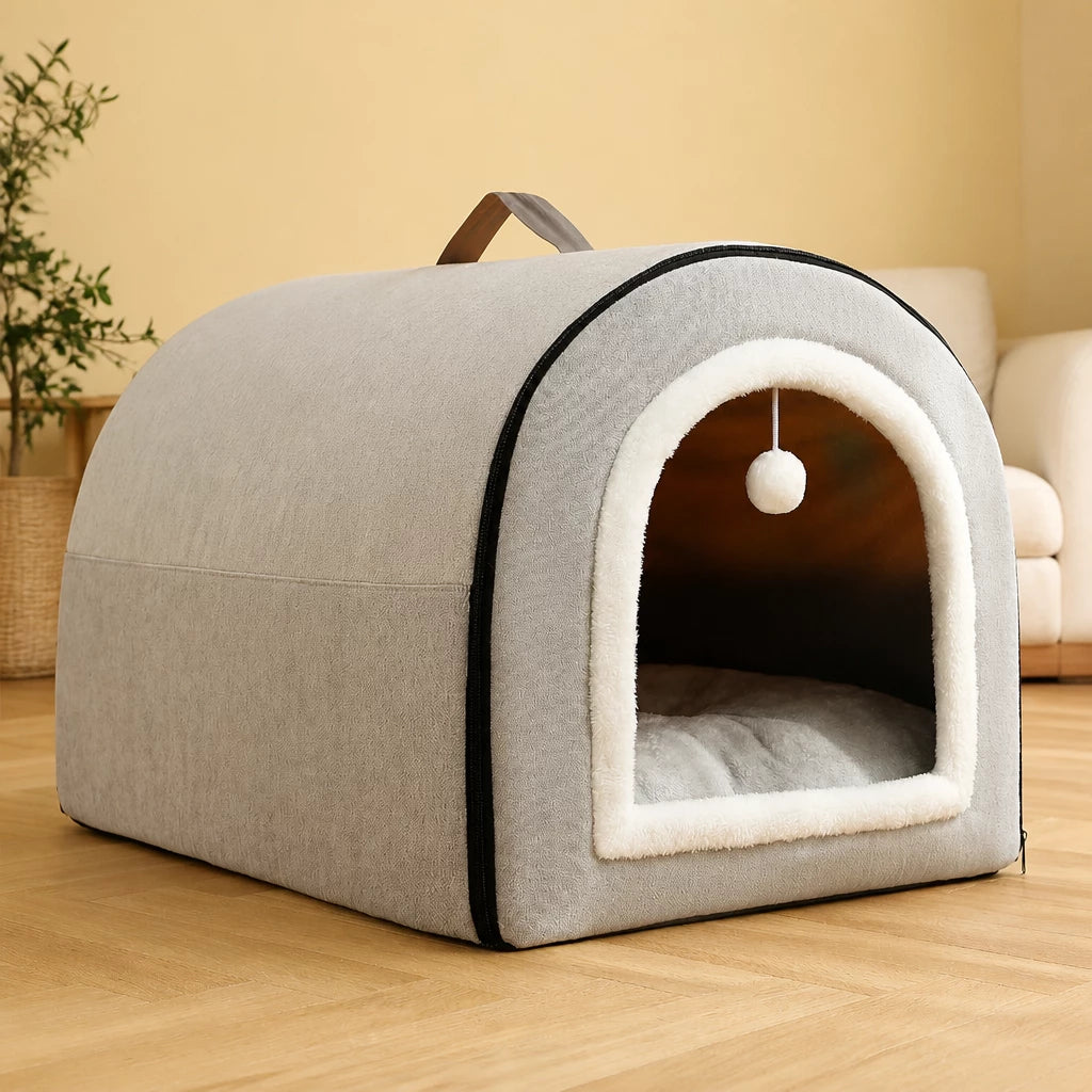 Enclosed Plush Pet House — style view