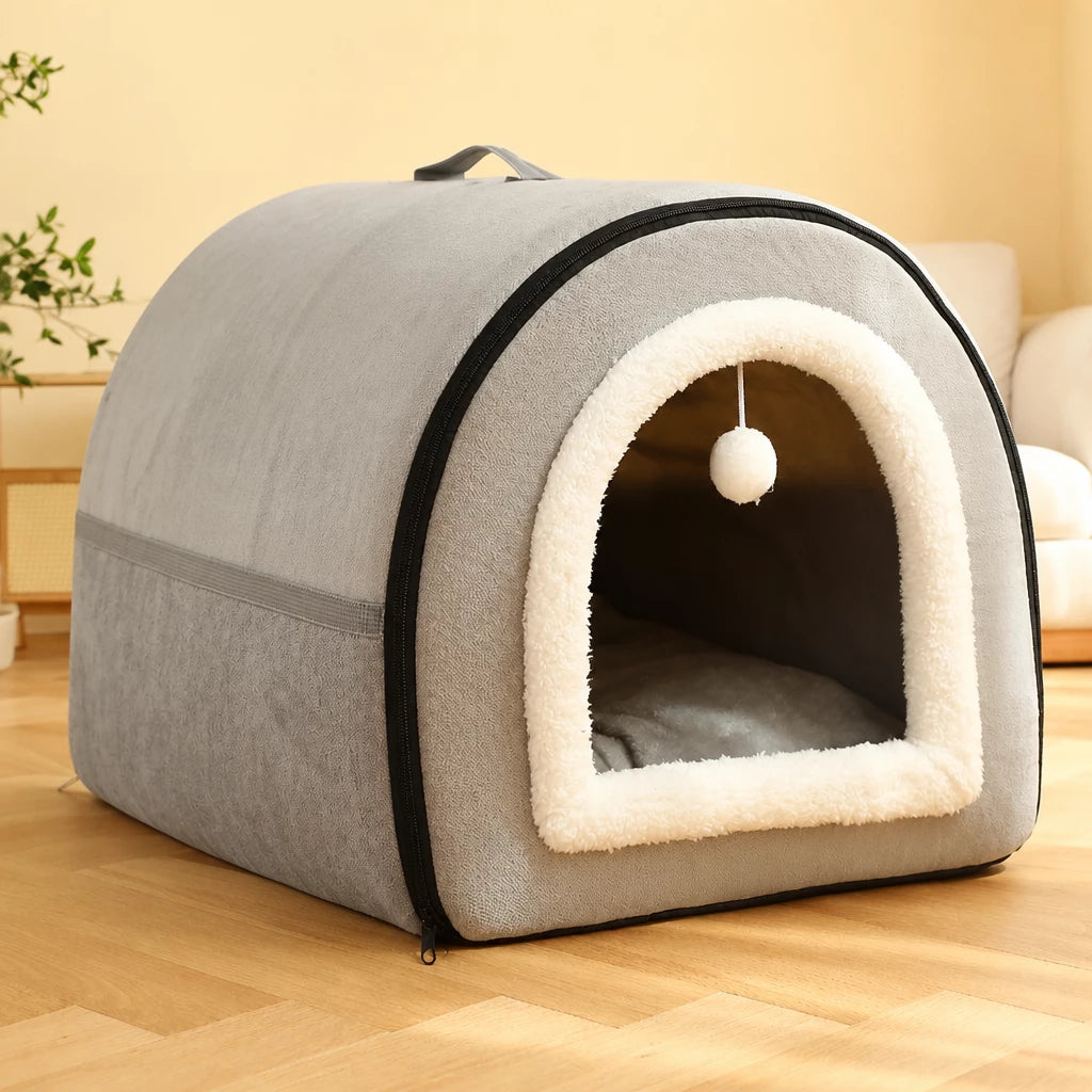 Enclosed Plush Pet House — style view