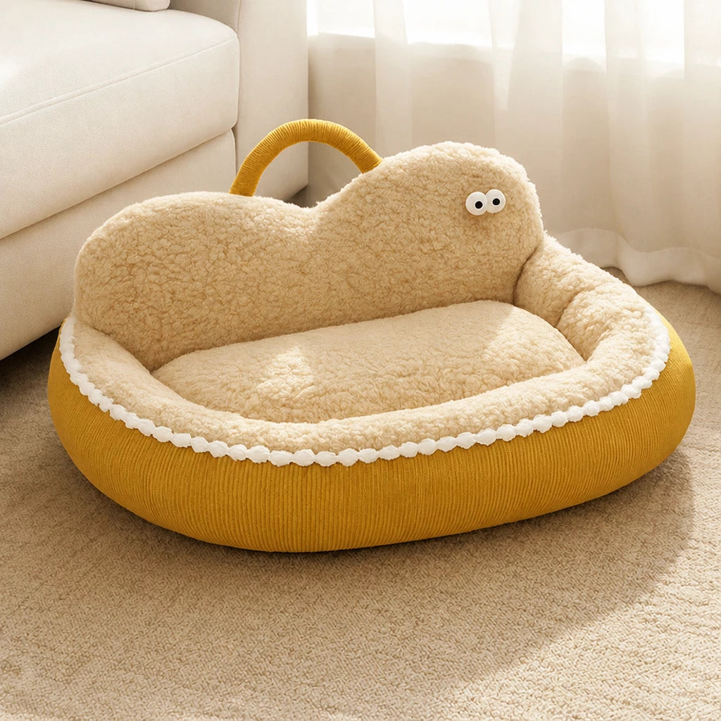 Corduroy Bolster Pet Bed — style view