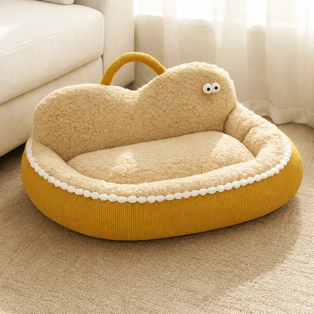 Corduroy Bolster Pet Bed — style view