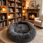 Giant Plush Bolster Dog Bed — style view