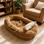 Giant Plush Bolster Dog Bed — style view