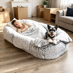 Giant Plush Bolster Dog Bed — style view